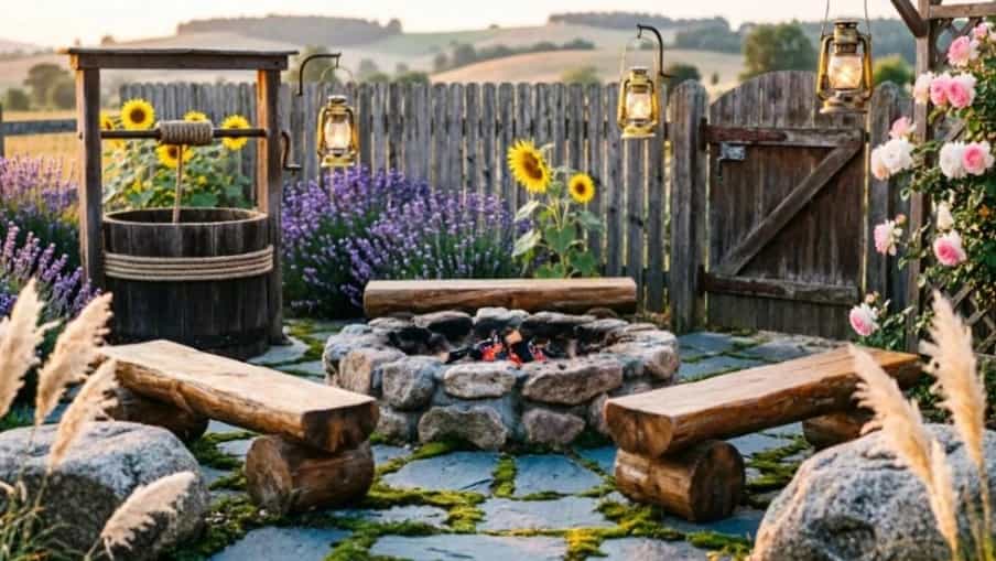 محوطه‌سازی روستیک؛ ایده‌های طبیعی و جذاب برای باغ ویلا
